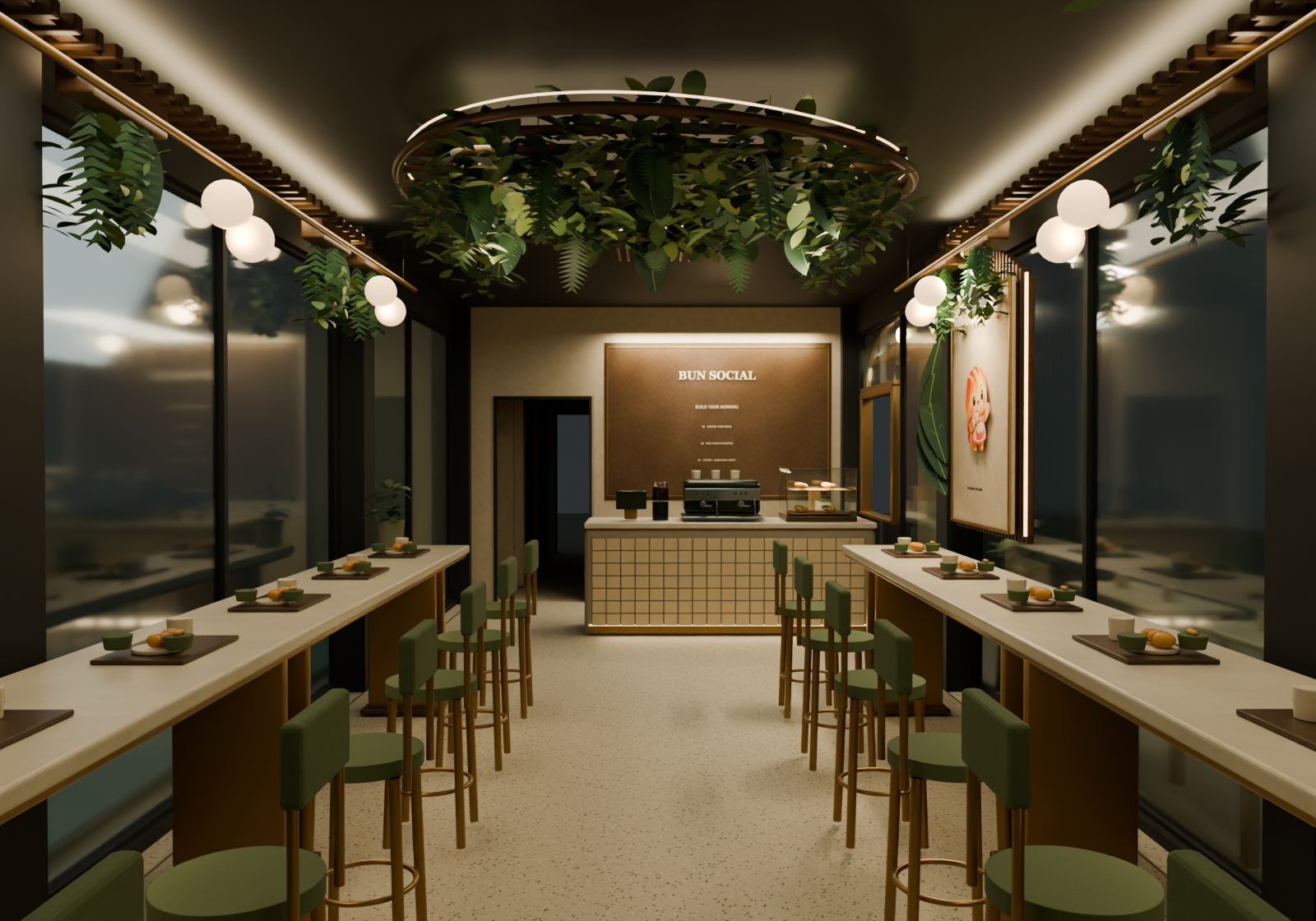A2 05 / Evening interior · layered light, from the same approved model
