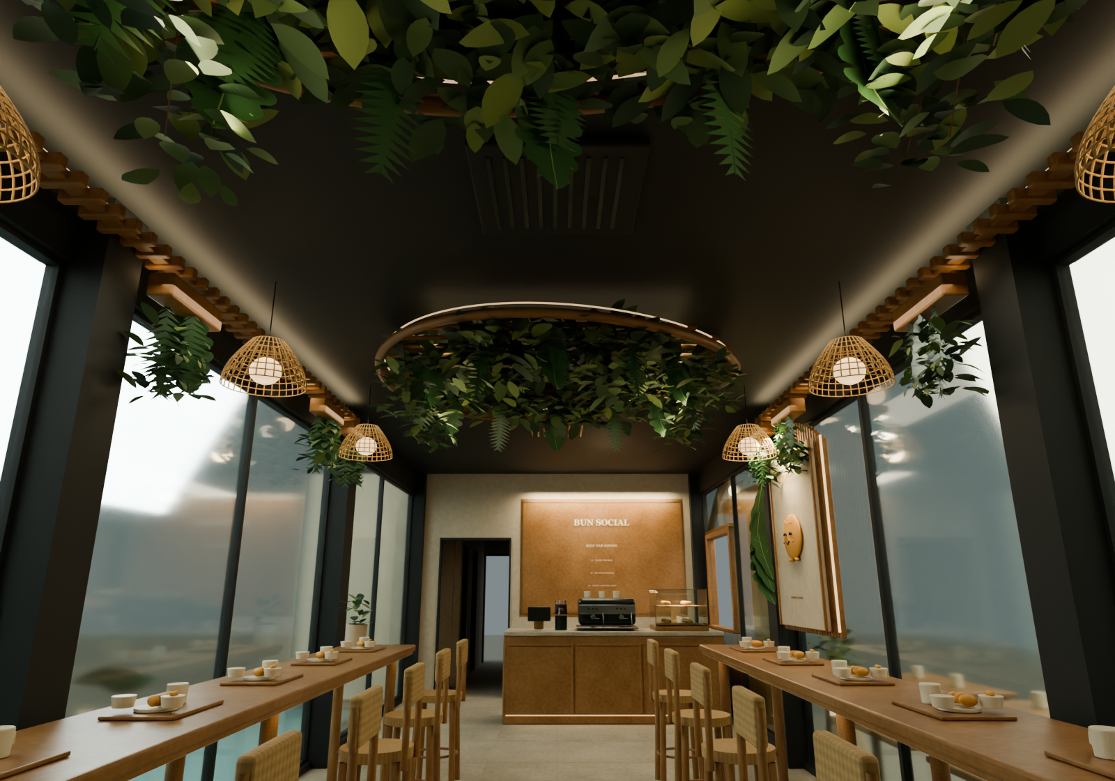 A1 planted ceiling by day